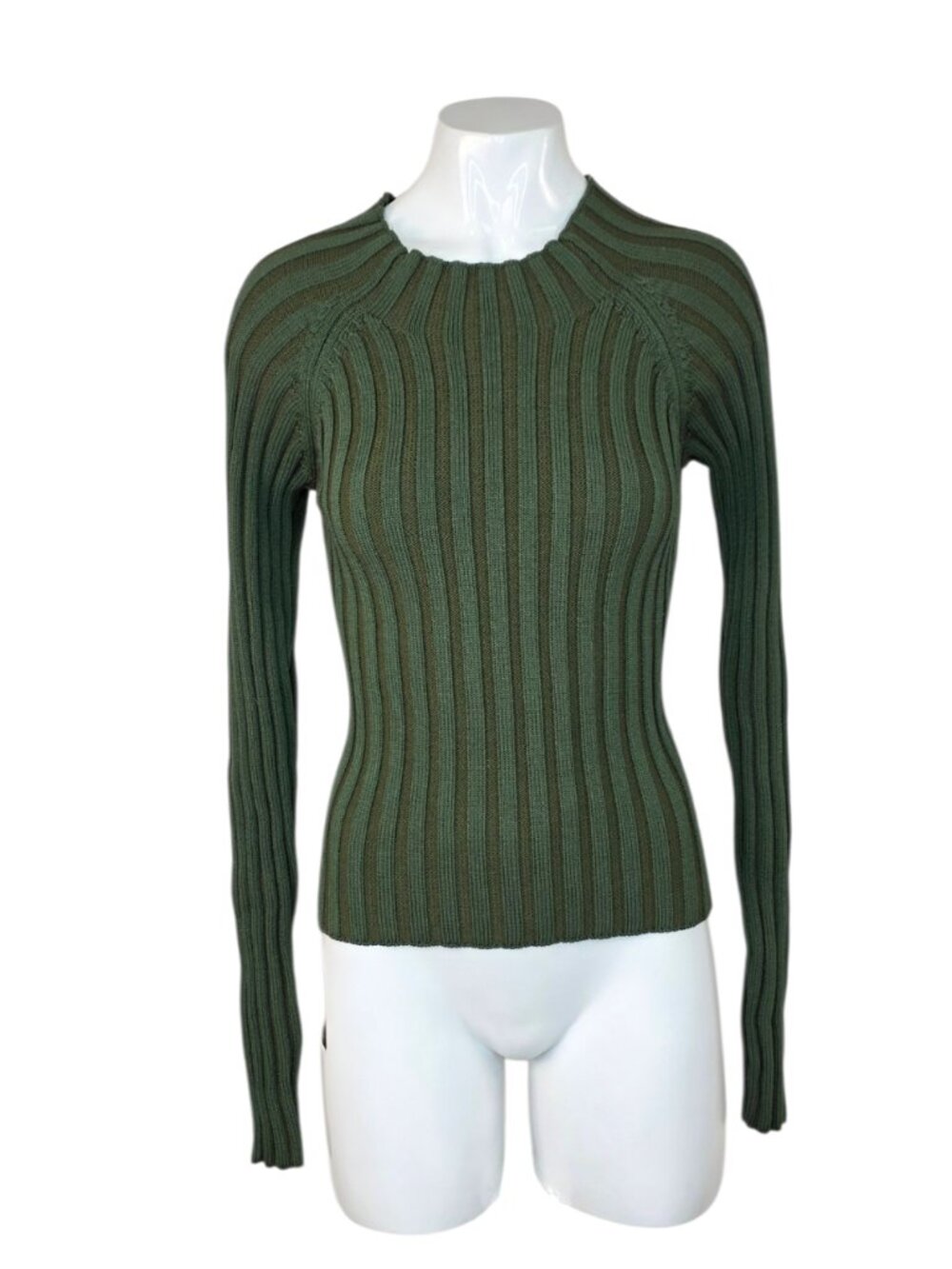 Oak + Fort Ribbed Open Twist Back Long Sleeve Top, Size XS